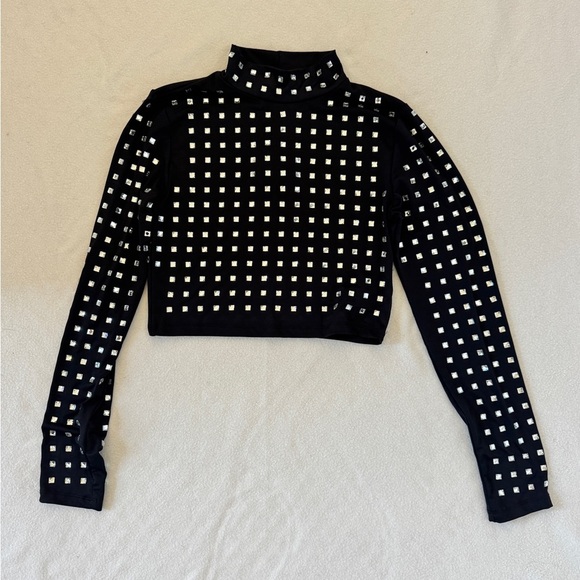 NWT Forever 21 Women's Rhinestone Cropped Sweater Top S - Picture 8 of 11